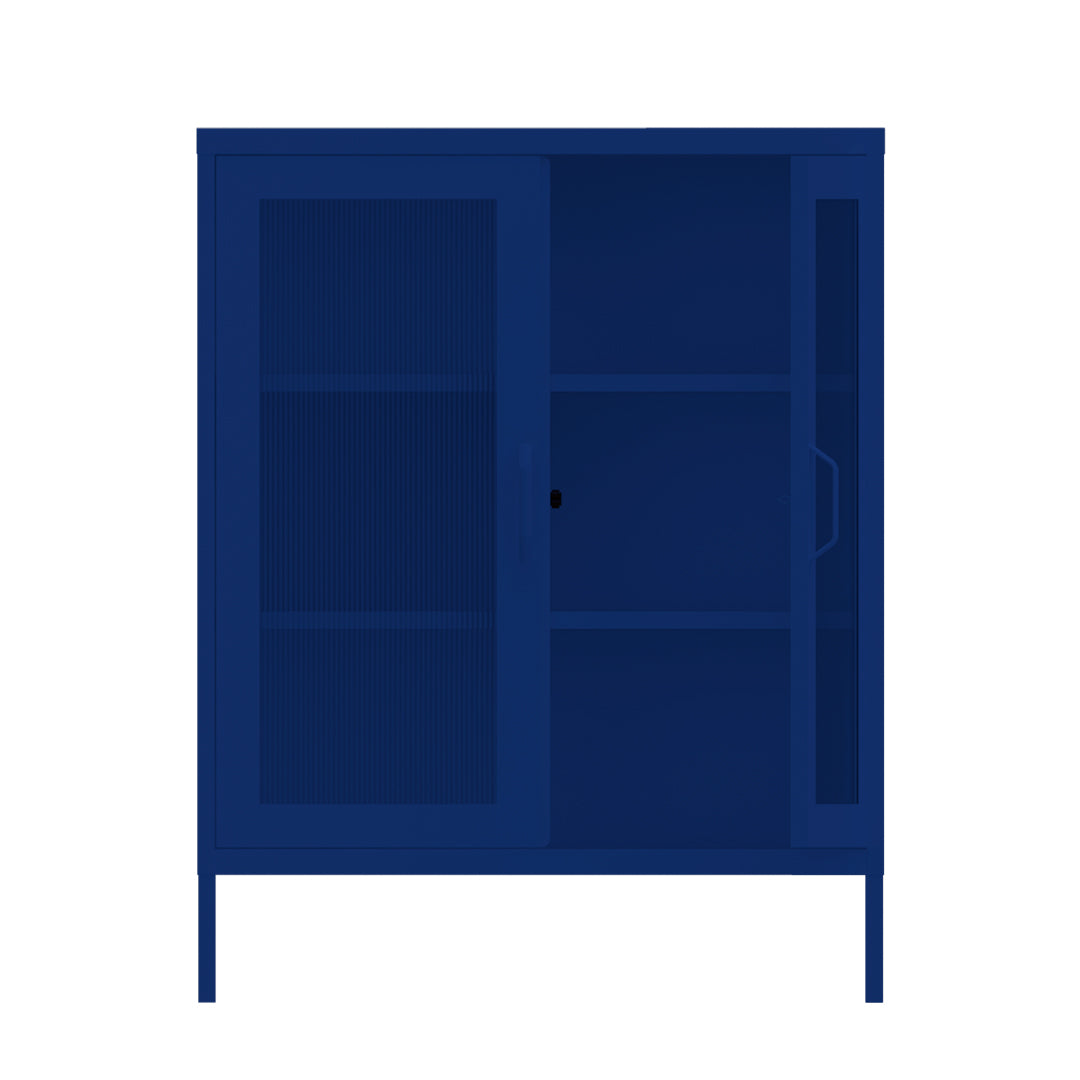 Estante Ribbed Glass Cabinet Azul