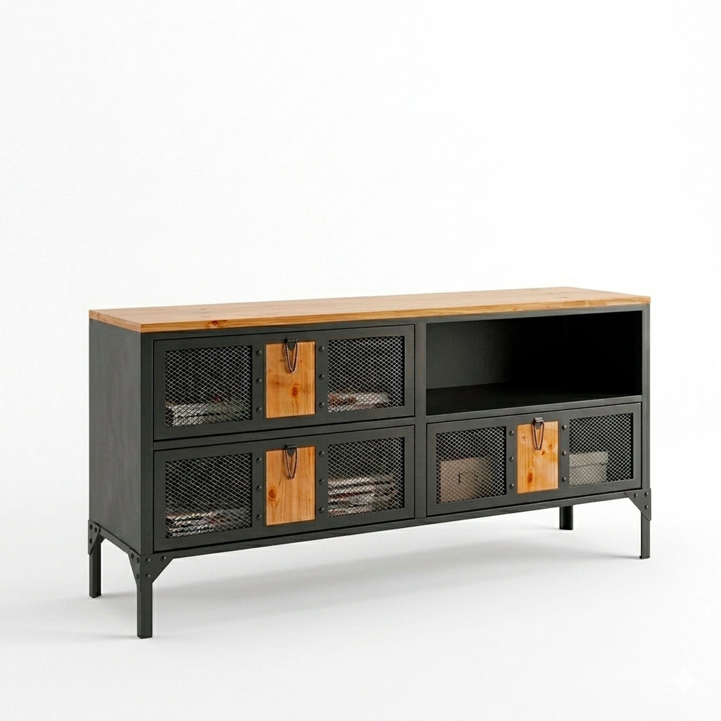 Rack Tv Classic Roots Negro Mate