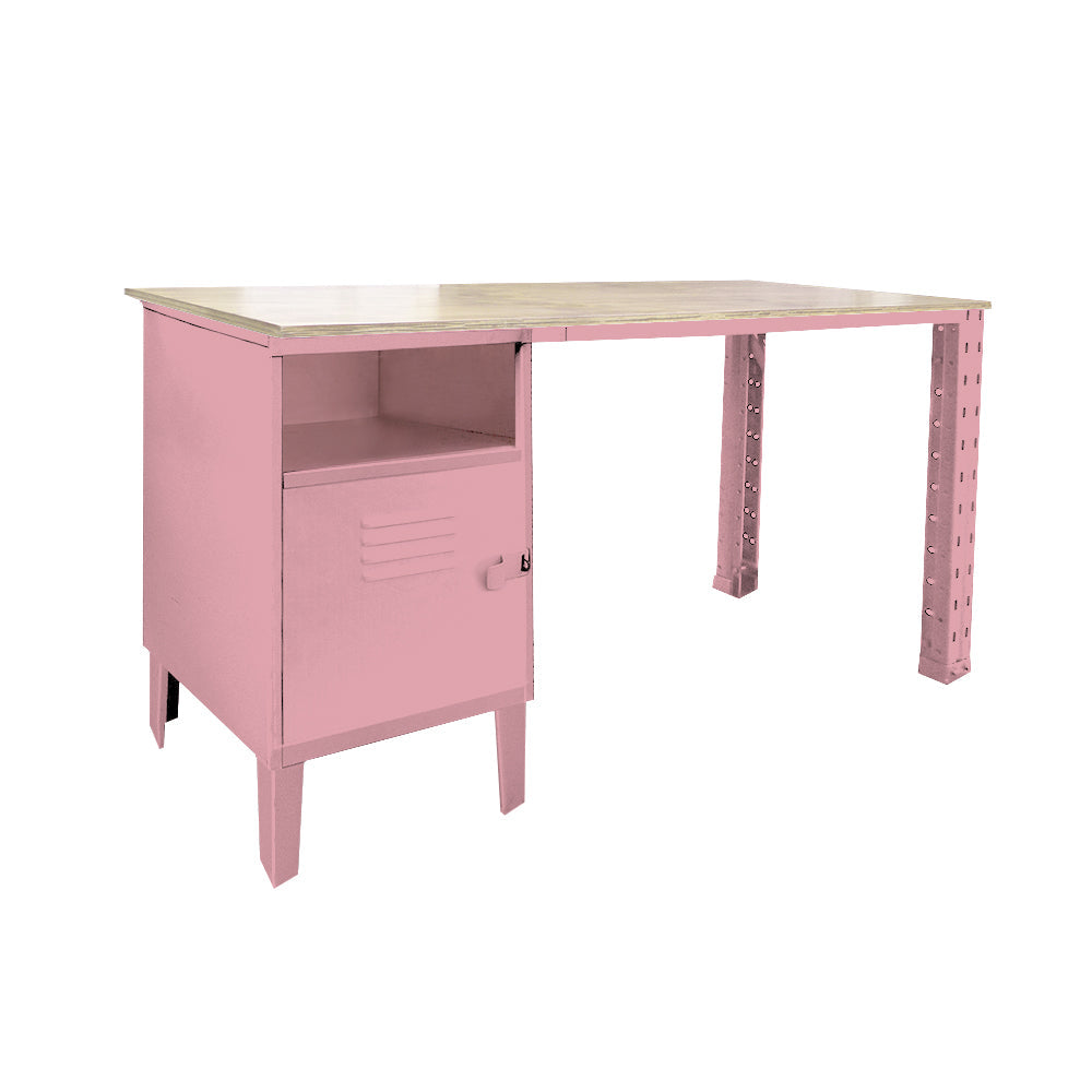 Escritorio Estante Industrial Rosado
