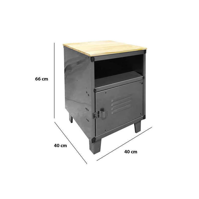 Velador Classic Wood Acero Lacado