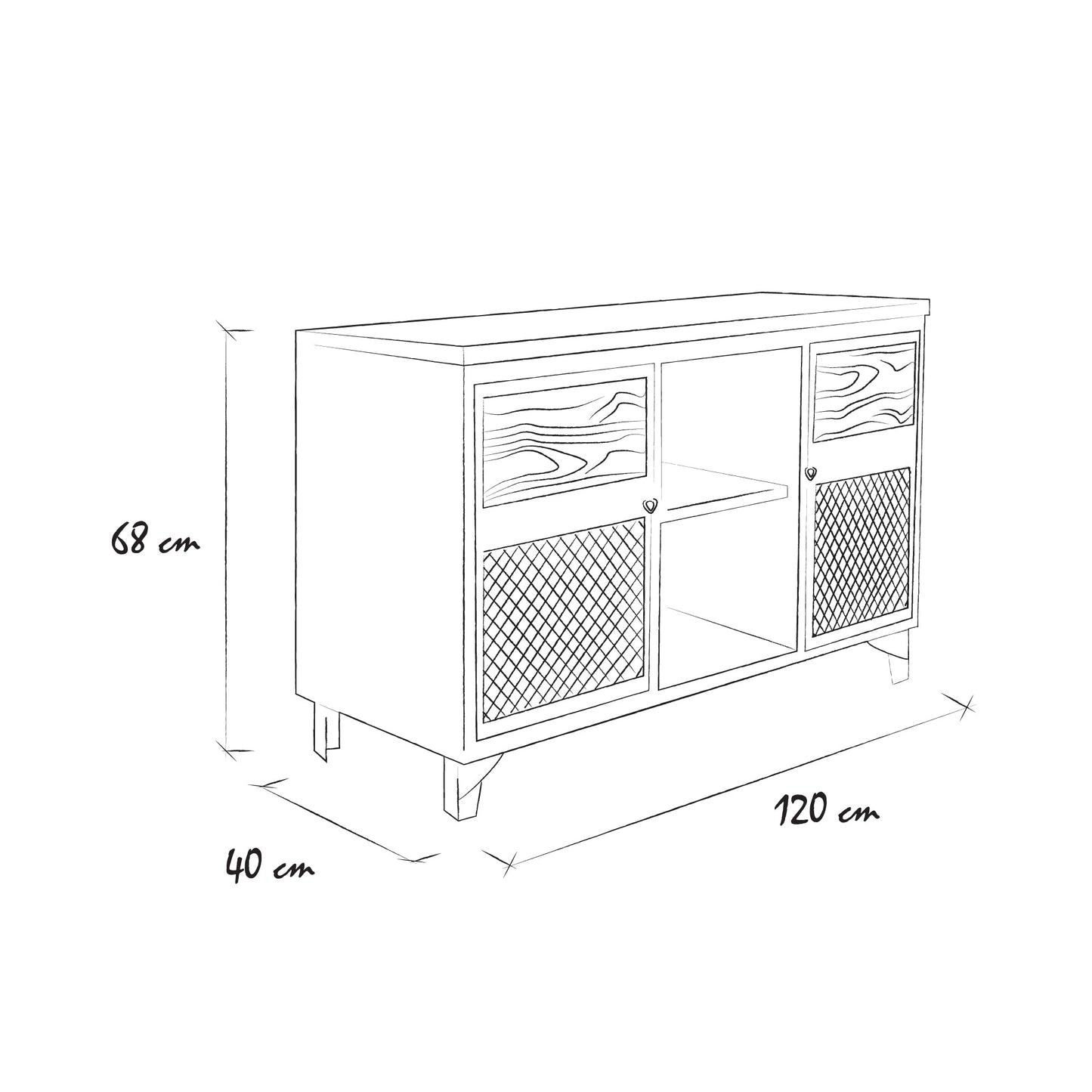 Rack TV Roots Negro Mate