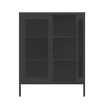 Estante Ribbed Glass Cabinet Negro Mate