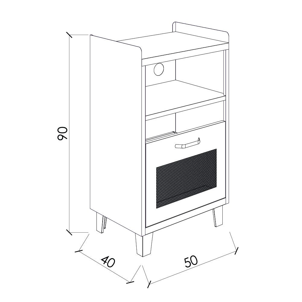 Rack Vinilo Folk Cabinet Negro mate