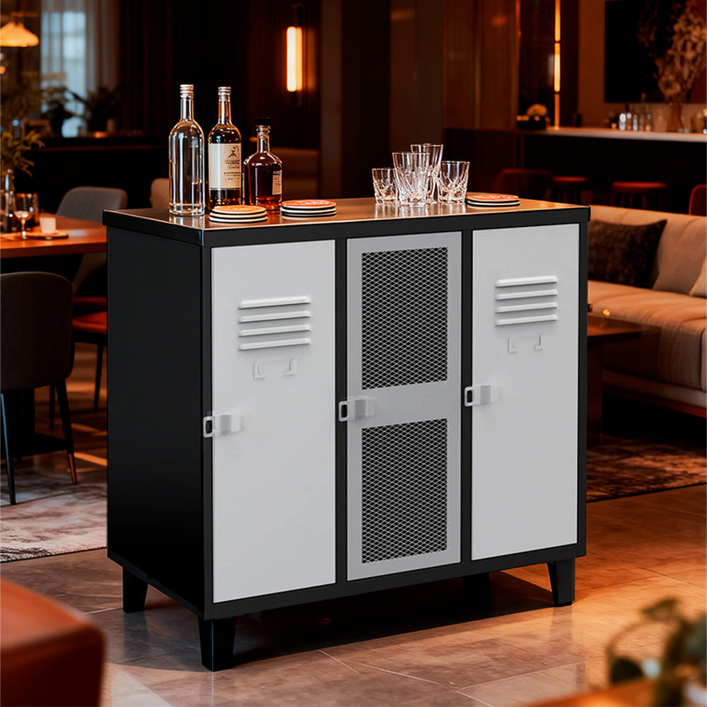 Bar Rock Bicolor Cuerpo Negro Puertas Blancas