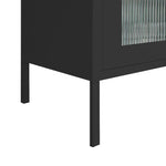 Estante Ribbed Glass Cabinet Negro Mate