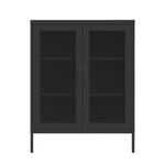 Estante Ribbed Glass Cabinet Negro Mate