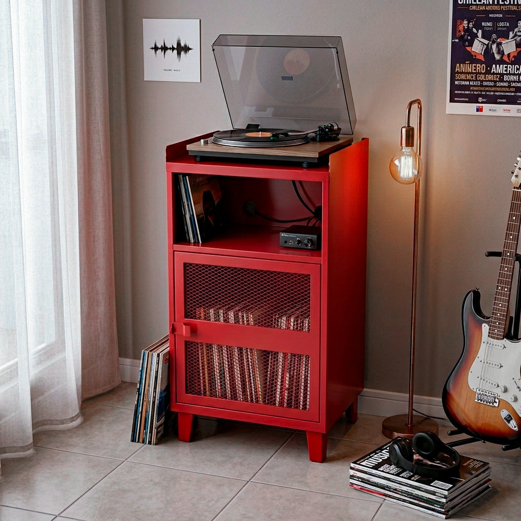 Rack Vinilo Folk Rojo