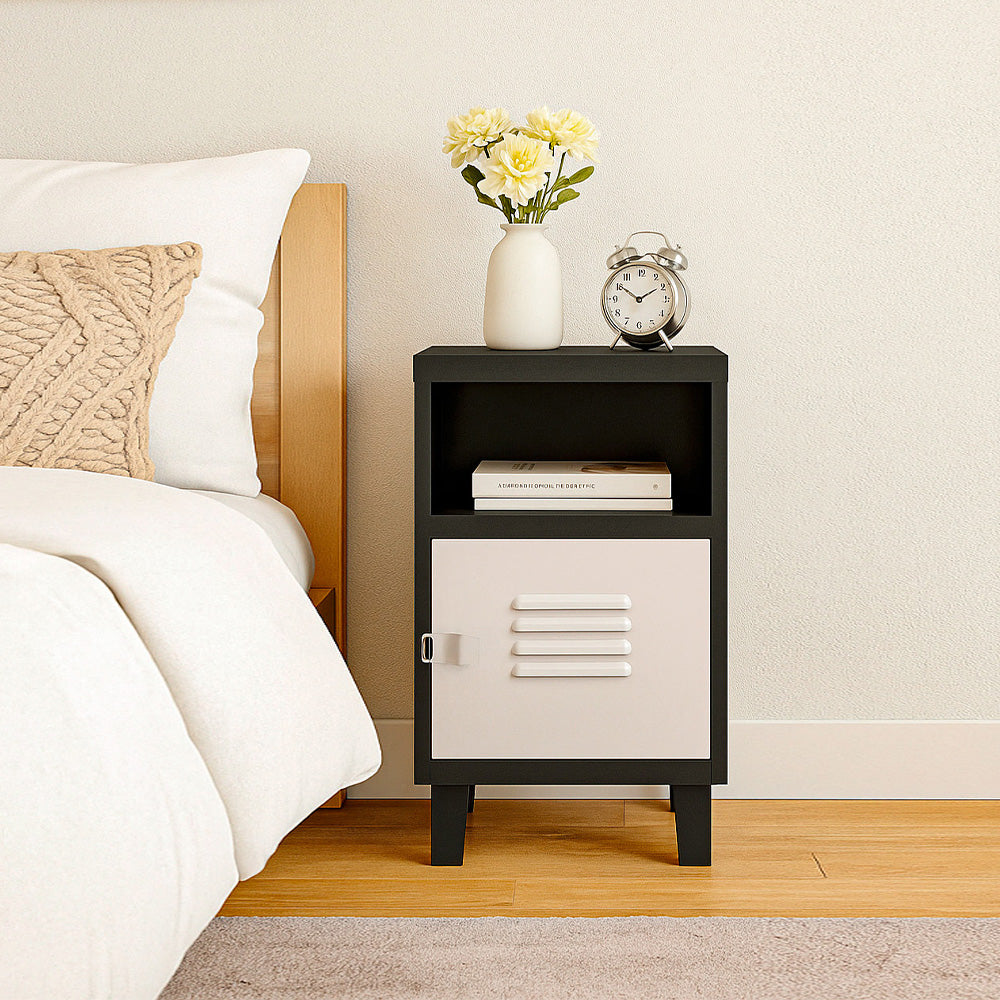 Velador Classic Bicolor Cuerpo Negro Puerta Blanca