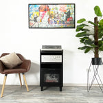 Rack Vinilo Folk Cabinet Negro mate